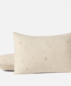 Cambria Embroidered Organic Linen Sham