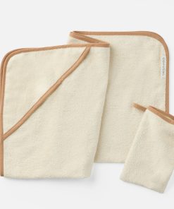 Cloud Loom™ Organic Baby Hooded Towel and Bath Mitt Set