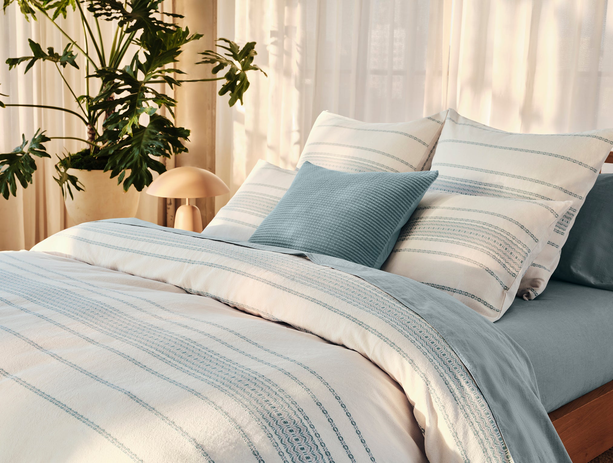 Rippled Stripe Organic Duvet Cover - Image 3