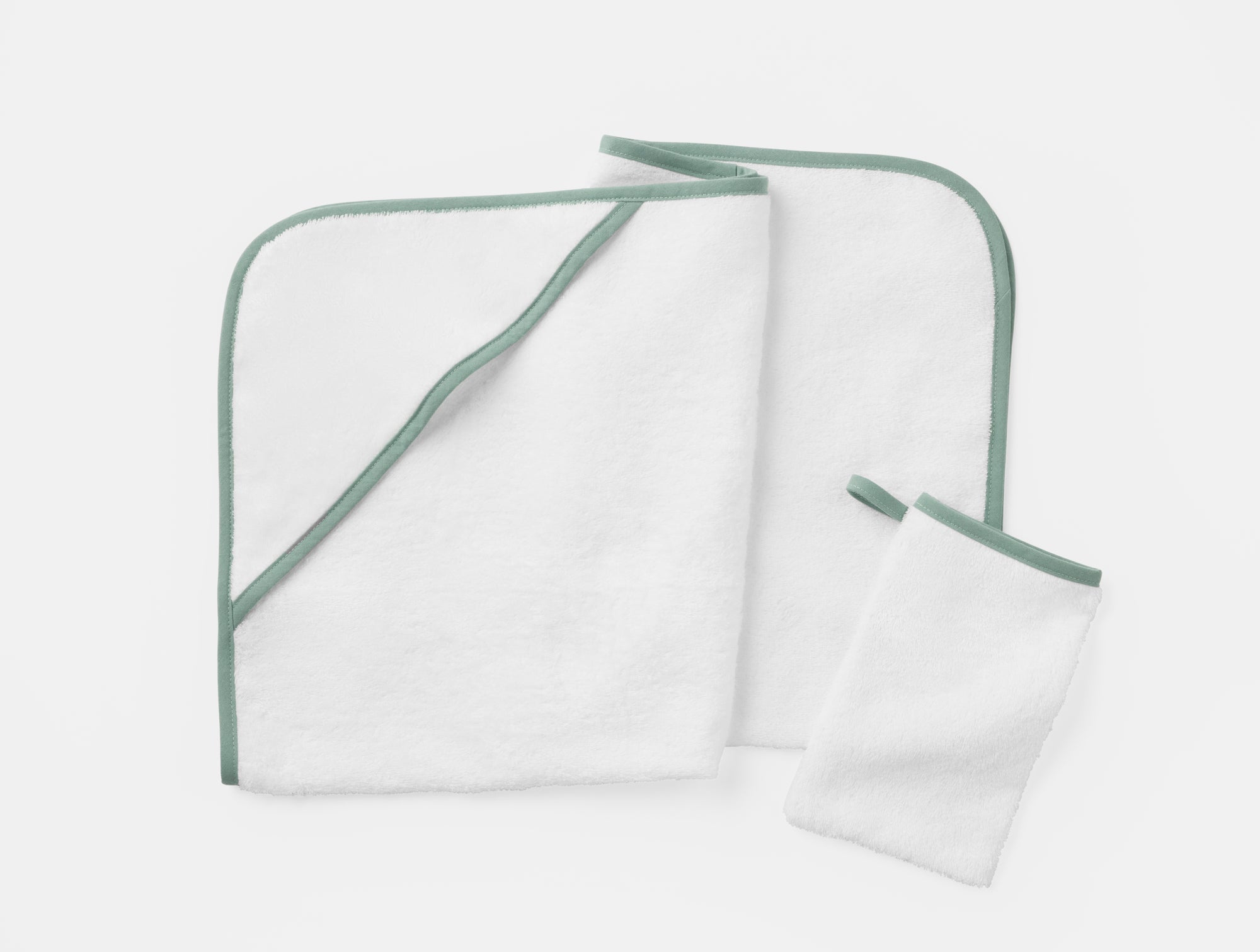 Cloud Loom™ Organic Baby Hooded Towel and Bath Mitt Set